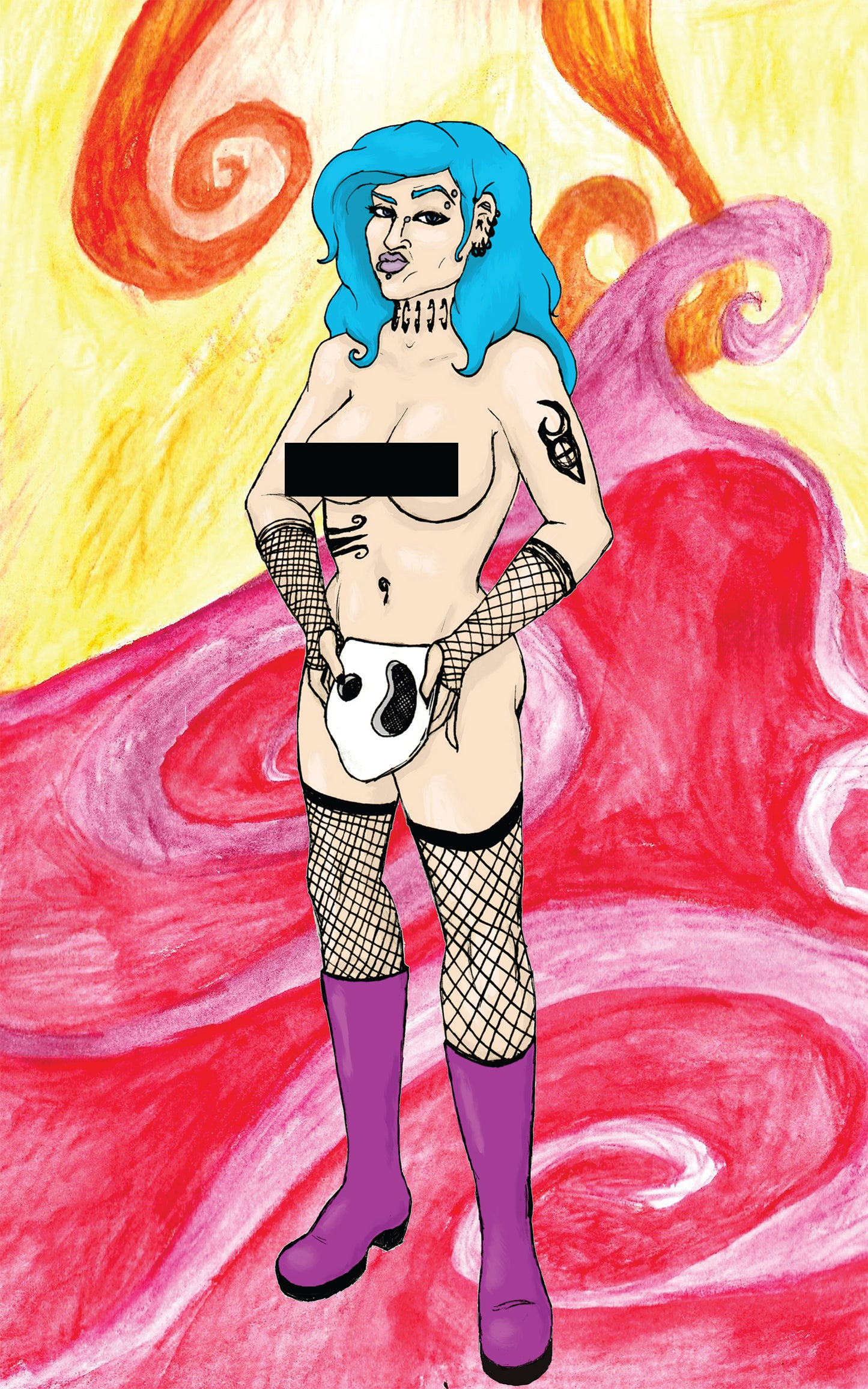 Nude with Rage Mask Print, Print - Team Manticore