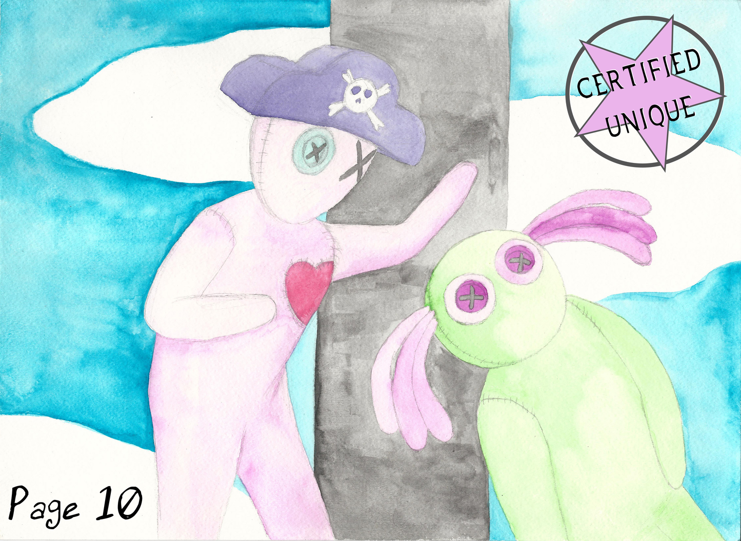 Peas and Luv Original Watercolors, Painting - Team Manticore