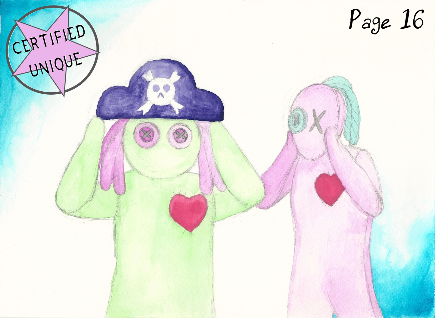 Peas and Luv Original Watercolors, Painting - Team Manticore