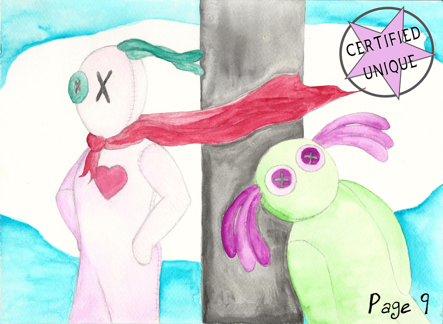 Peas and Luv Original Watercolors, Painting - Team Manticore