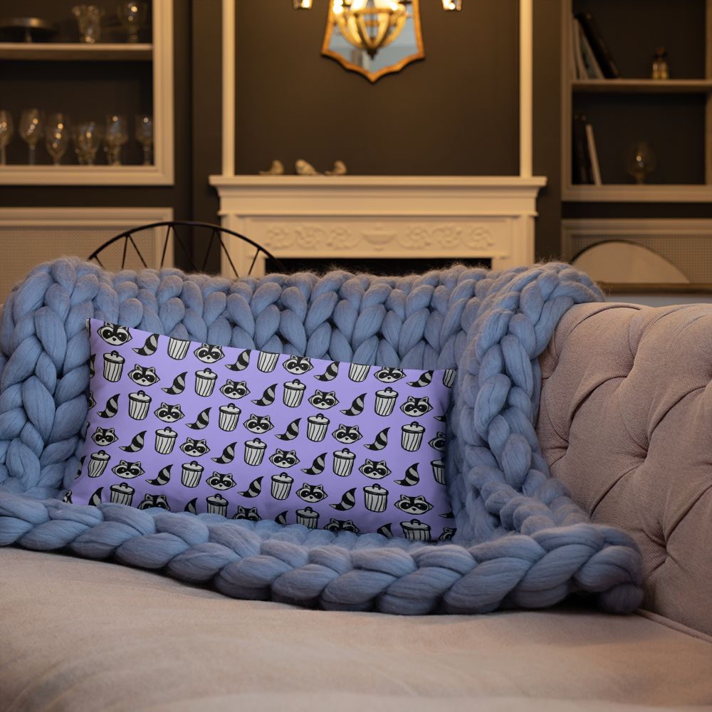 Raccoon Pattern Pillow
