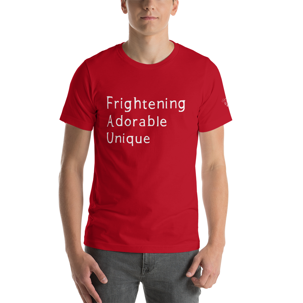 Frightening Adorable Unique in White Text (Mens), Apparel - Team Manticore