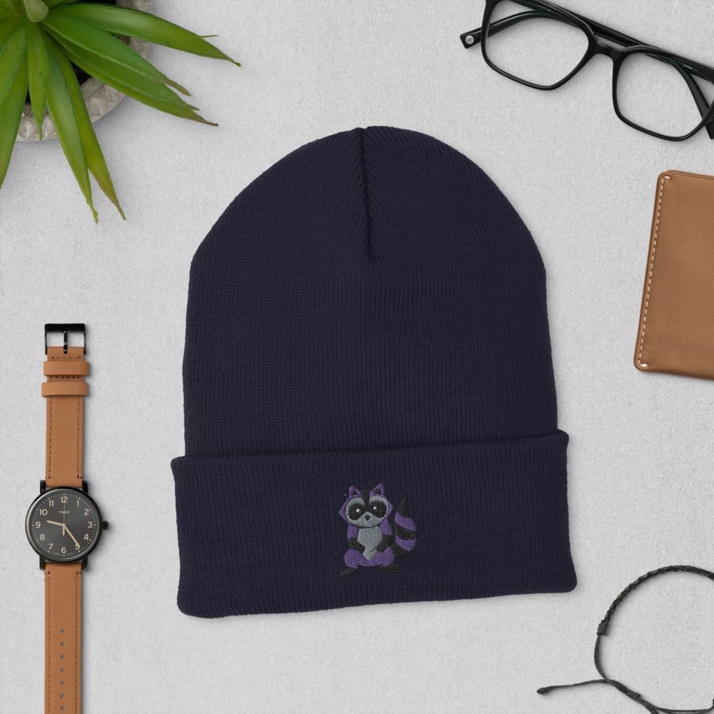 Raccoon Cuffed Beanie