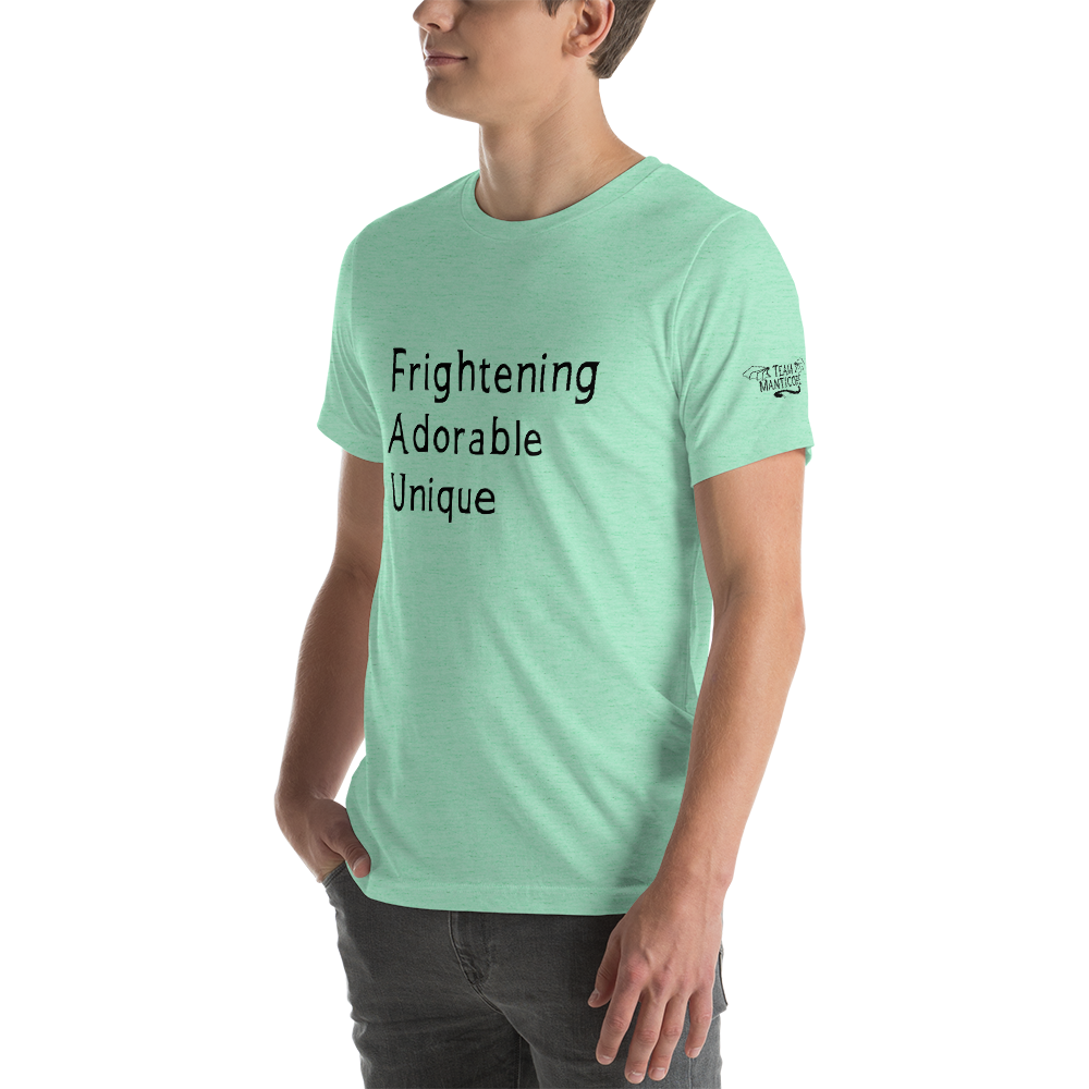 Frightening Adorable Unique in Black Text (Mens), Apparel - Team Manticore