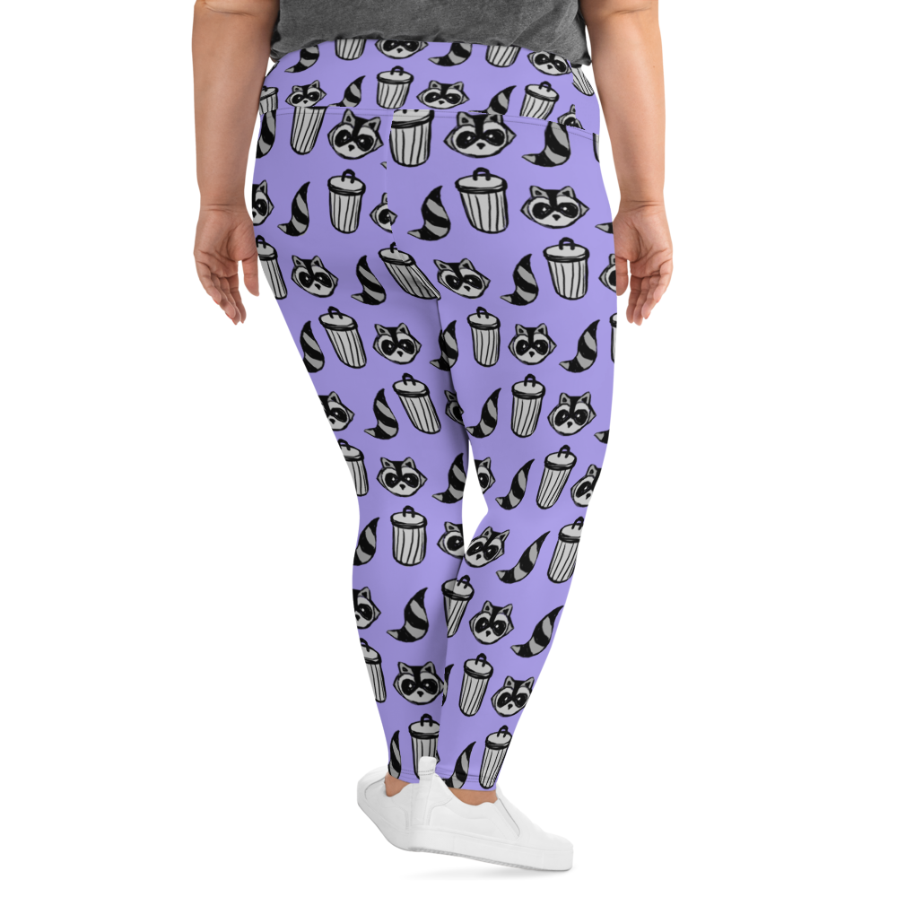 Raccoon Pattern Plus Size Leggings