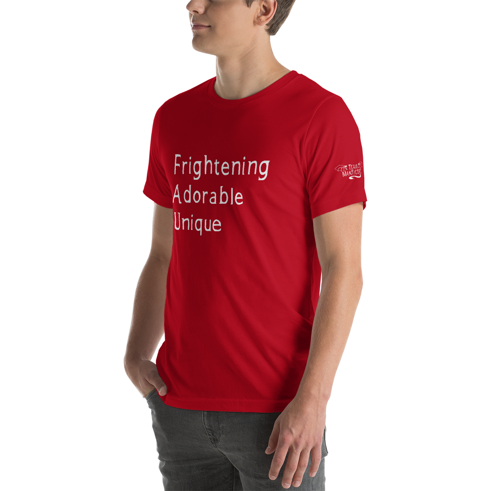 Frightening Adorable Unique in White Text (Mens), Apparel - Team Manticore