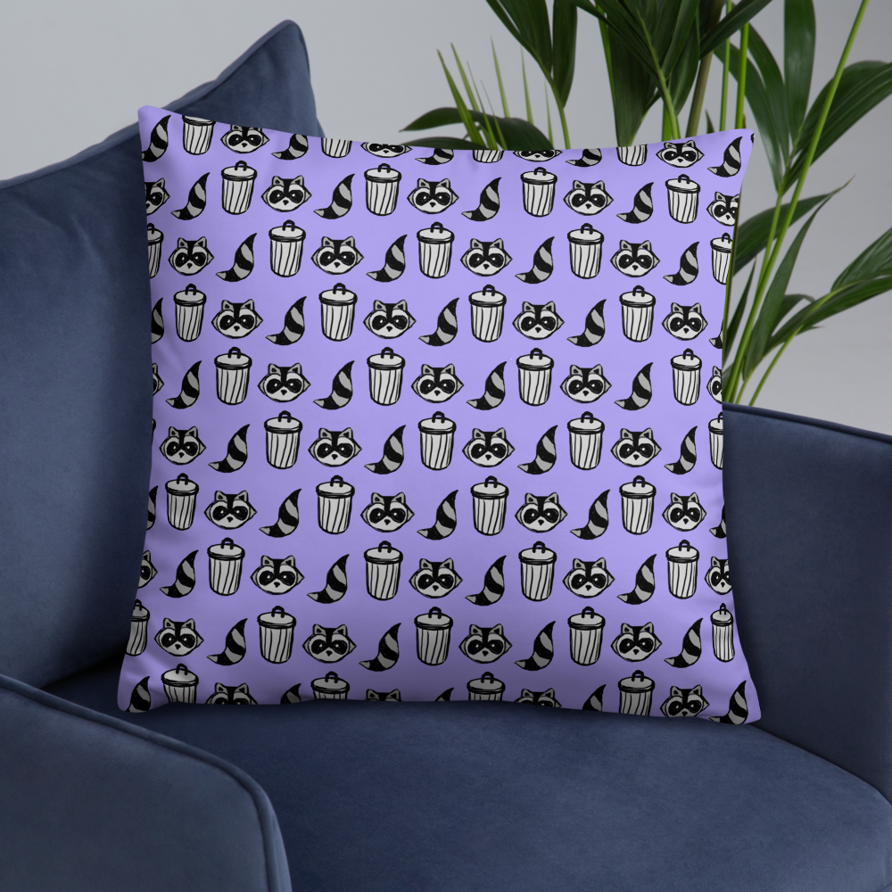 Raccoon Pattern Pillow