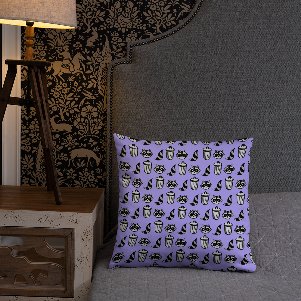 Raccoon Pattern Pillow