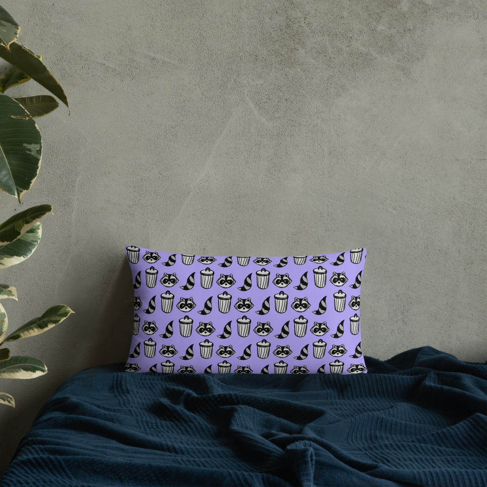 Raccoon Pattern Pillow