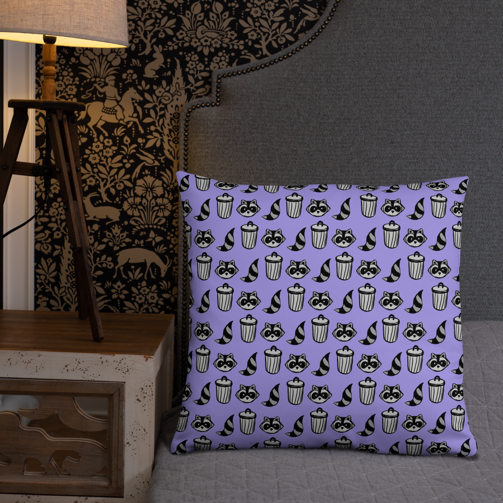Raccoon Pattern Pillow