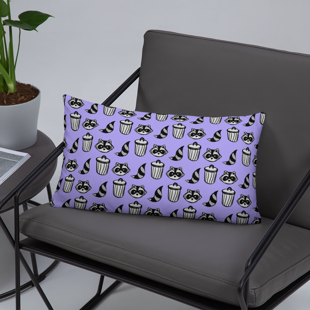 Raccoon Pattern Pillow