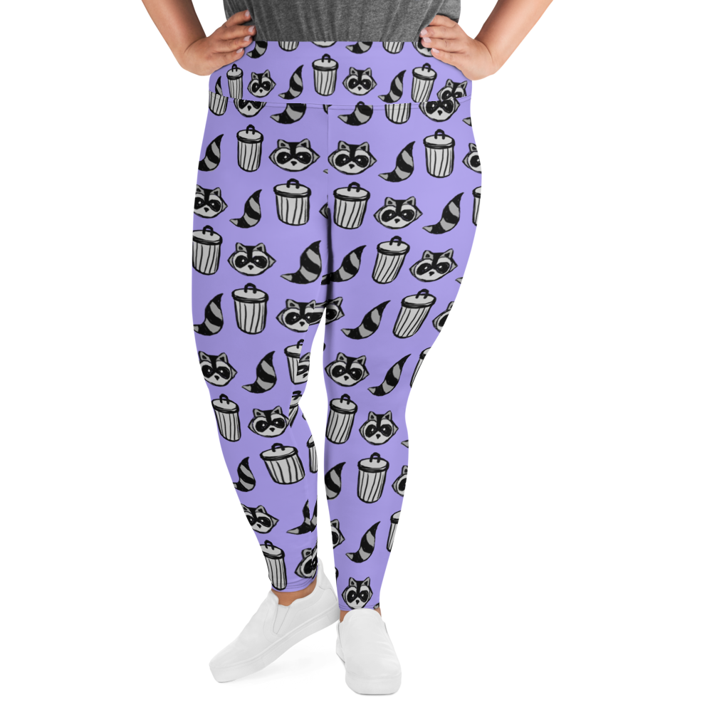 Raccoon Pattern Plus Size Leggings
