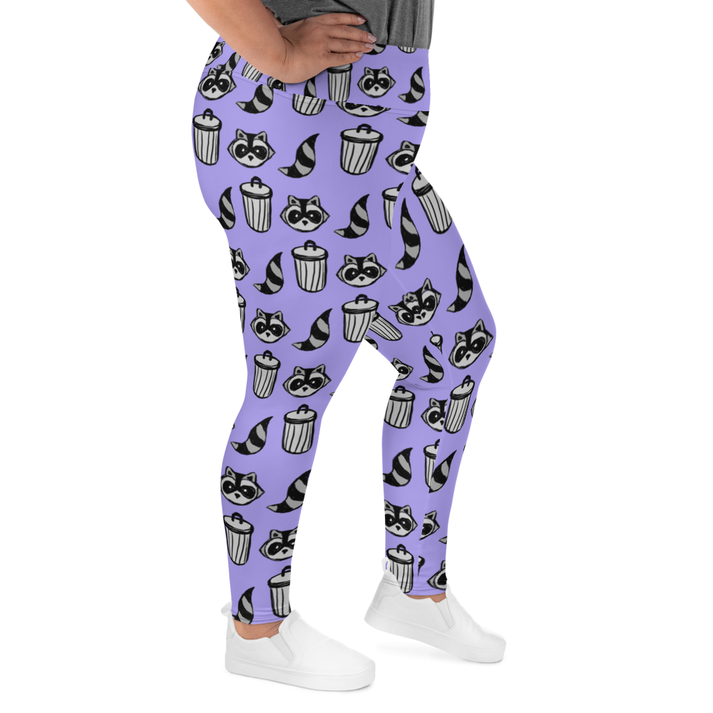 Raccoon Pattern Plus Size Leggings