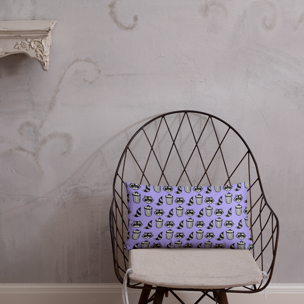 Raccoon Pattern Pillow