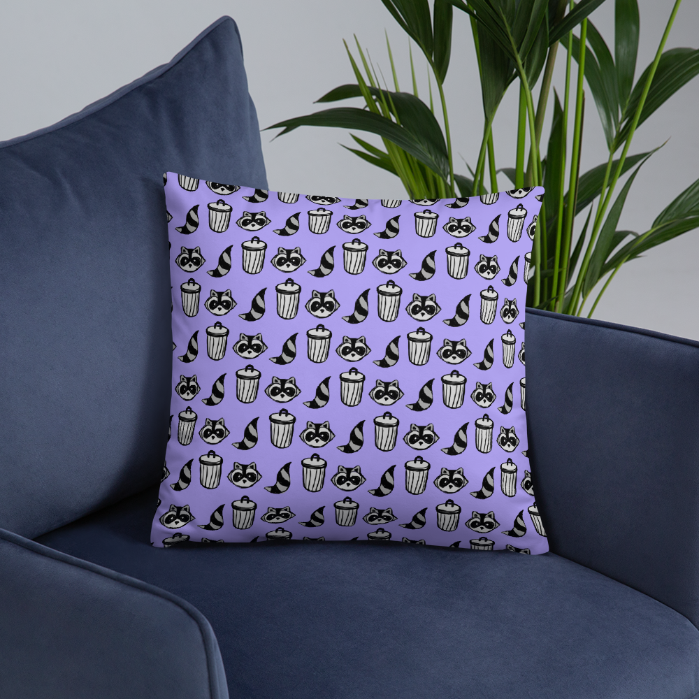 Raccoon Pattern Pillow