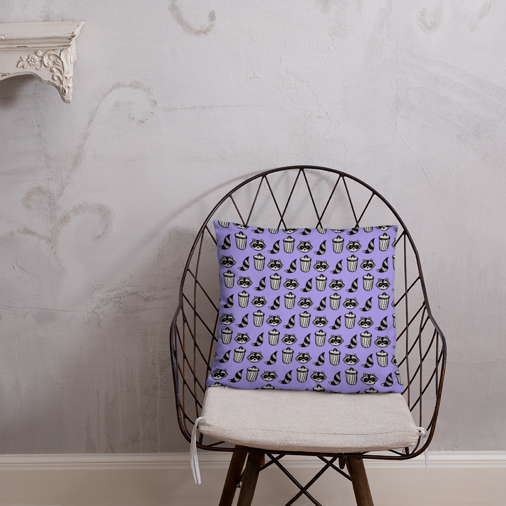 Raccoon Pattern Pillow