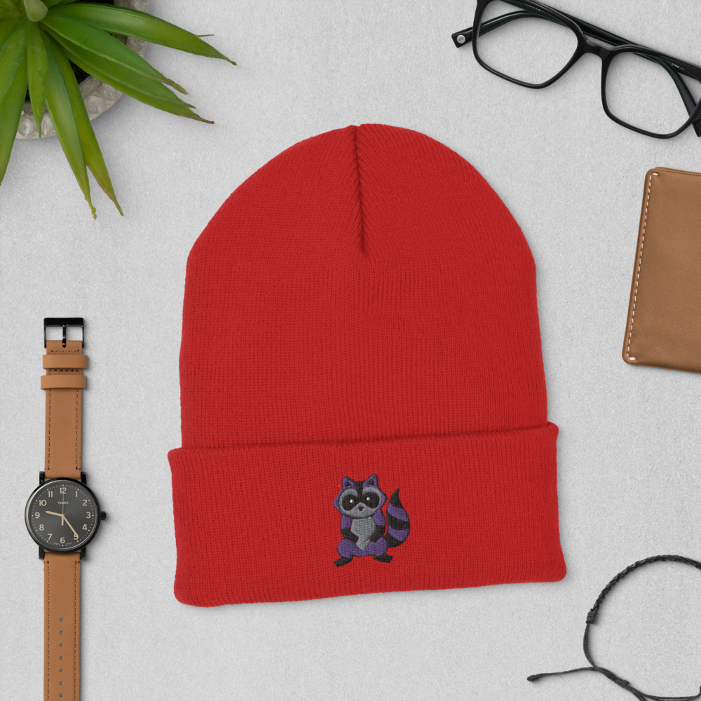 Raccoon Cuffed Beanie