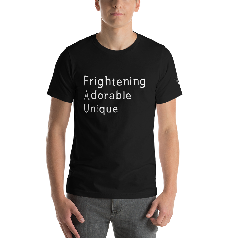 Frightening Adorable Unique in White Text (Mens), Apparel - Team Manticore