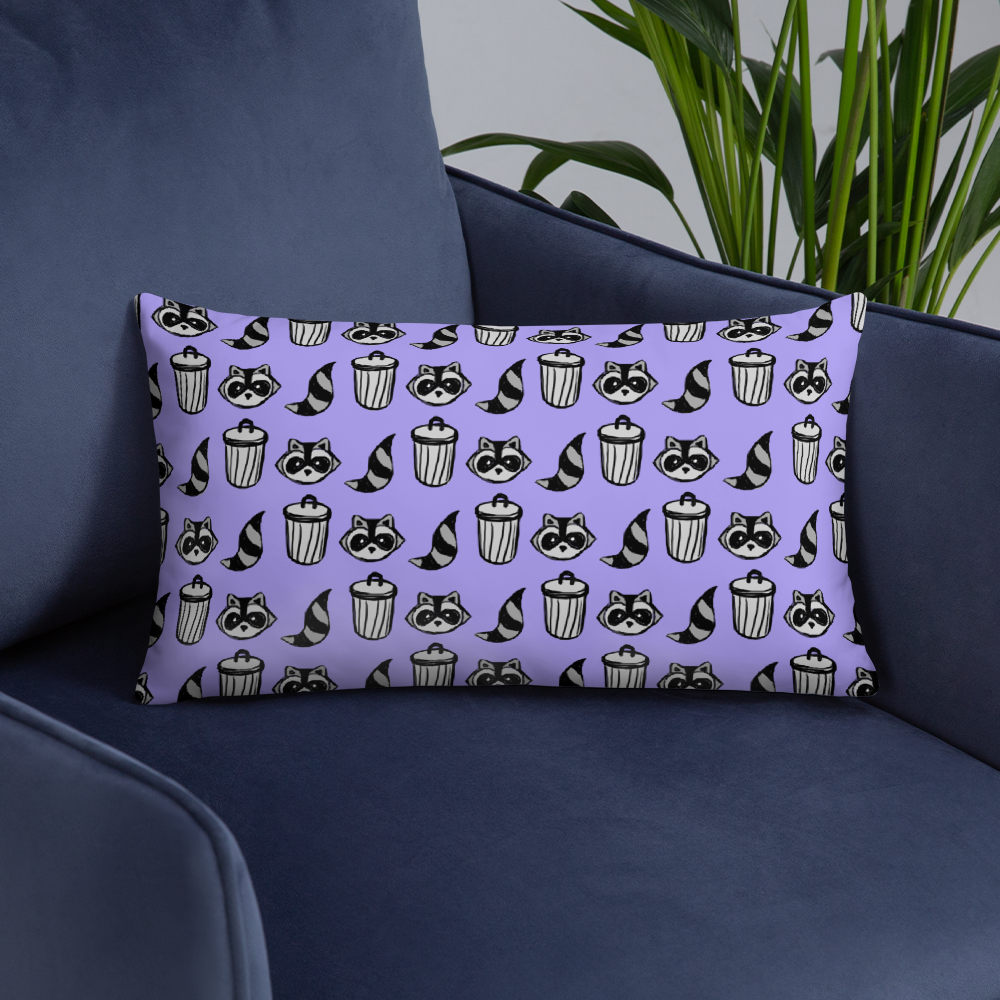 Raccoon Pattern Pillow