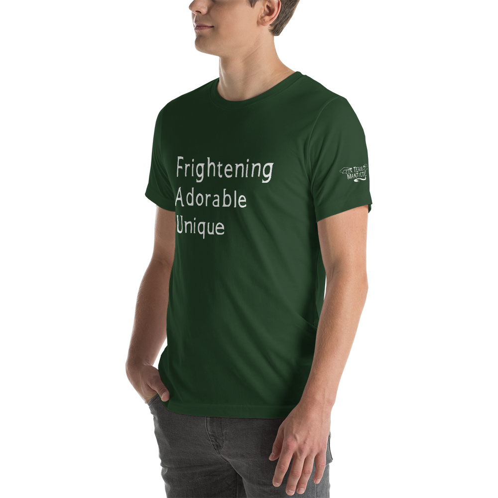 Frightening Adorable Unique in White Text (Mens), Apparel - Team Manticore