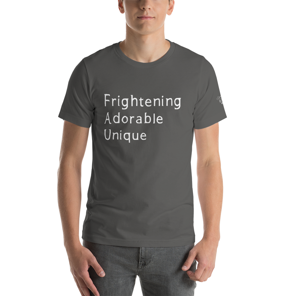Frightening Adorable Unique in White Text (Mens), Apparel - Team Manticore