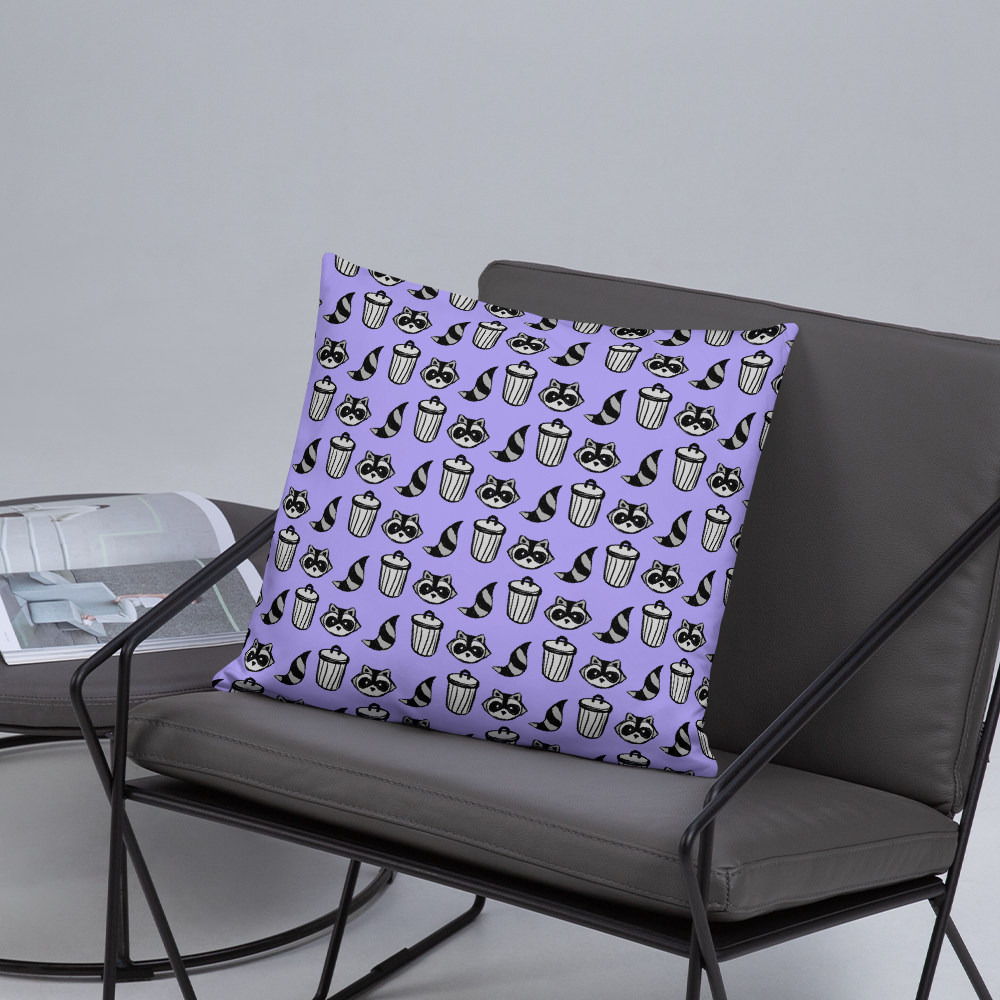 Raccoon Pattern Pillow