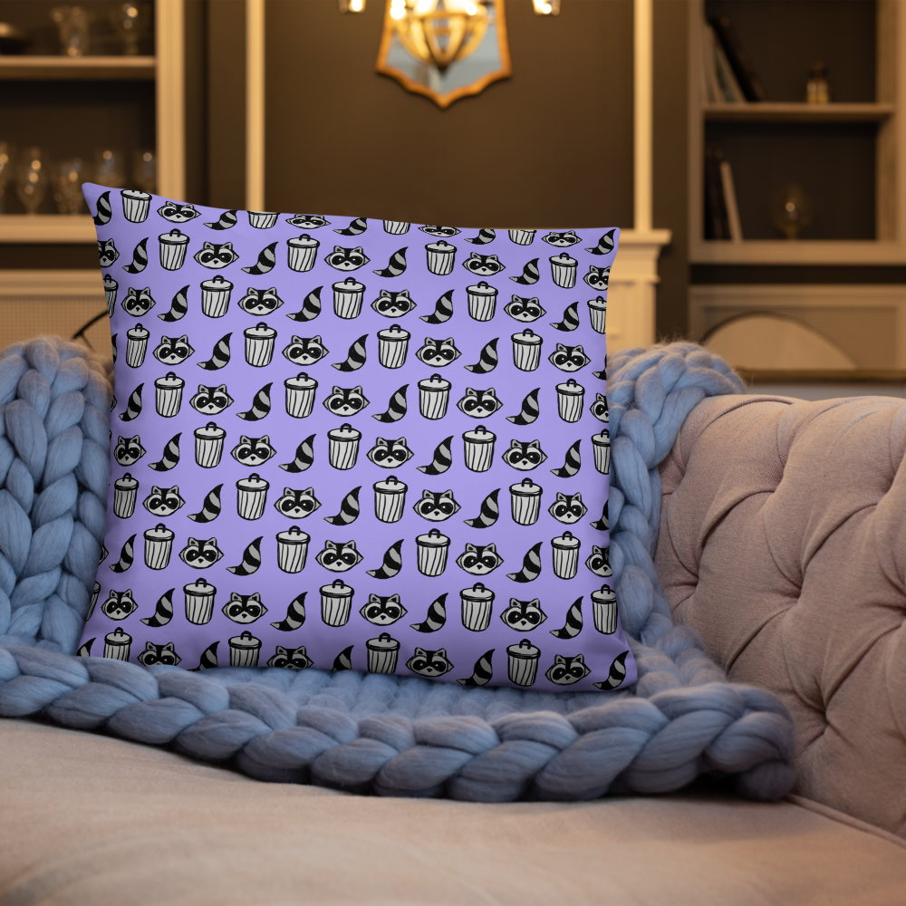 Raccoon Pattern Pillow