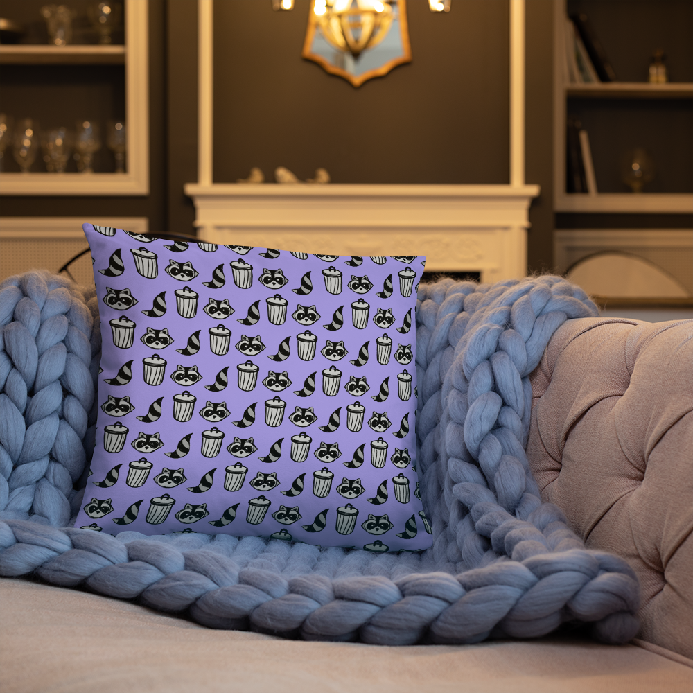 Raccoon Pattern Pillow
