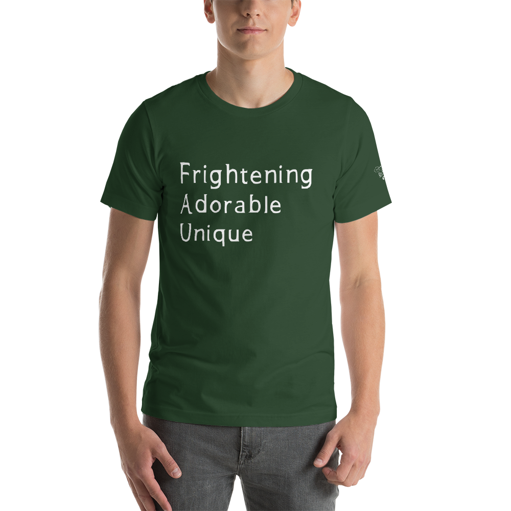Frightening Adorable Unique in White Text (Mens), Apparel - Team Manticore