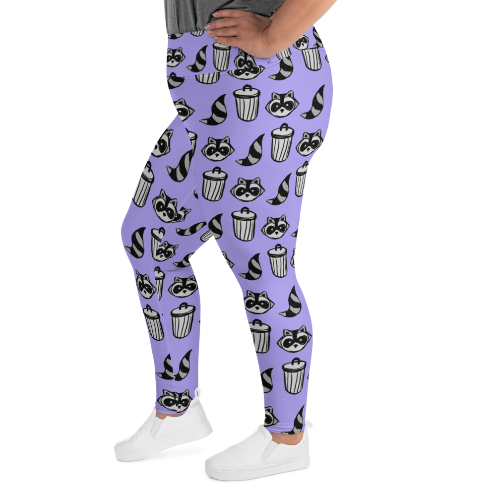 Raccoon Pattern Plus Size Leggings