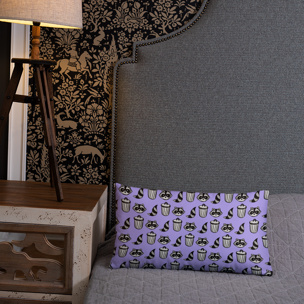Raccoon Pattern Pillow