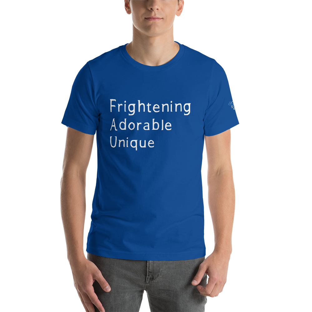 Frightening Adorable Unique in White Text (Mens), Apparel - Team Manticore