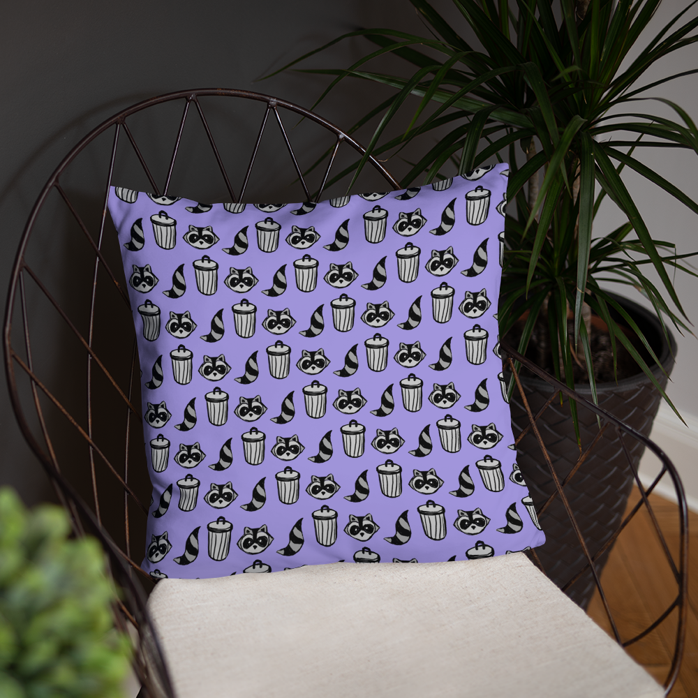 Raccoon Pattern Pillow