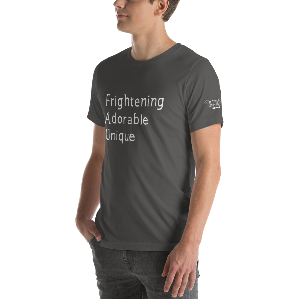 Frightening Adorable Unique in White Text (Mens), Apparel - Team Manticore