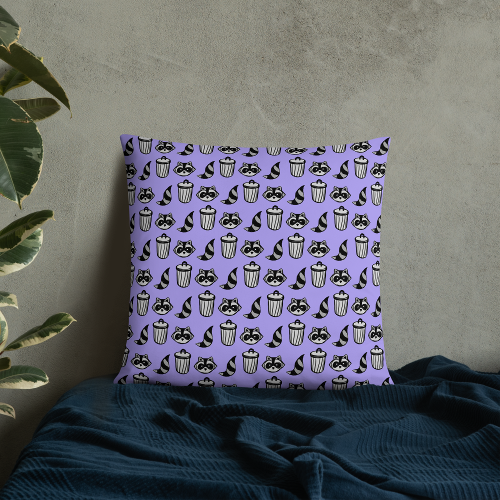 Raccoon Pattern Pillow