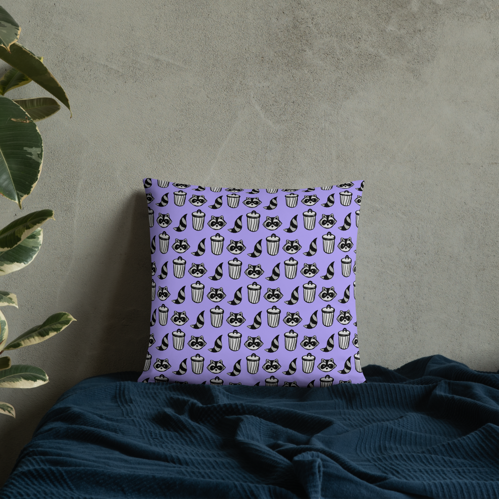 Raccoon Pattern Pillow