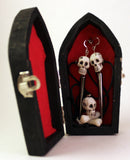 Skulls Earring and Necklace Set in Coffin Box, Jewelry - Team Manticore