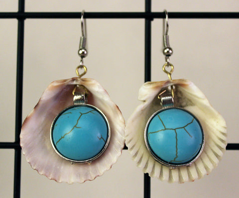 Turquise in Shells Earrings, Jewelry - Team Manticore