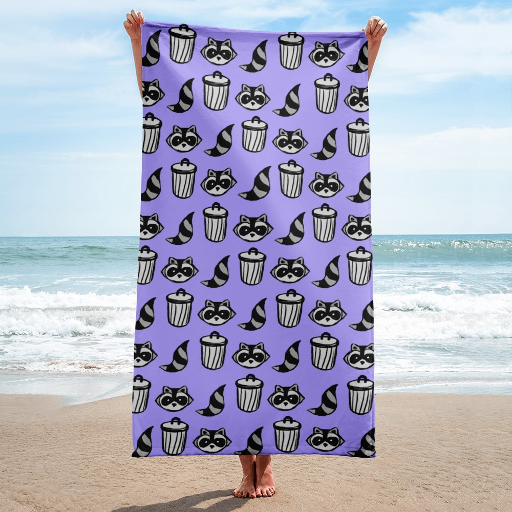 Raccoon Pattern Towel
