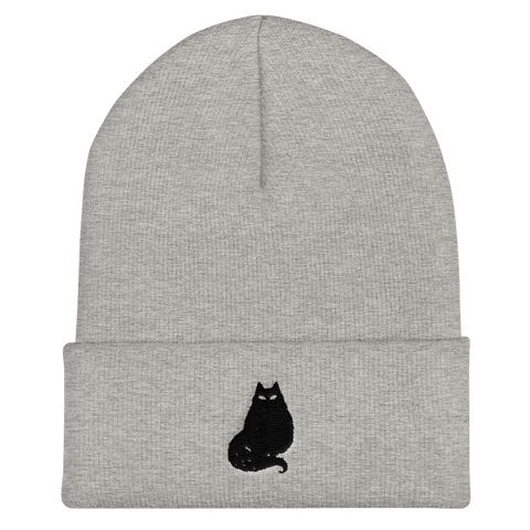 Black Cat Cuffed Beanie, [product_type] - Team Manticore
