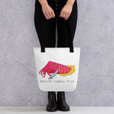 Doesn't Cuddle Fish Tote bag
