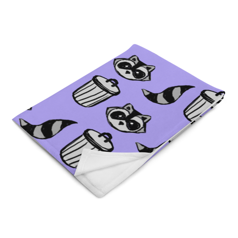 Raccoon Pattern Throw Blanket