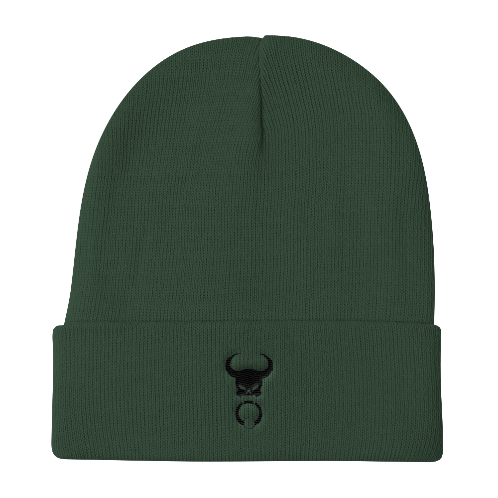 Black Door Knocker Embroidered Beanie, [product_type] - Team Manticore